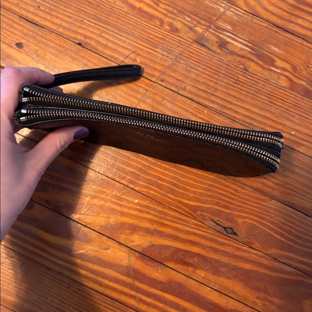 Coach Signature Double Zip Wristlet - Picture 2 of 5